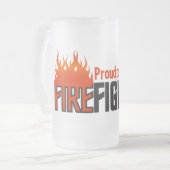 消防士の親マグカップ – スタイルと色を選択 フロストグラスビールジョッキ (正面左)