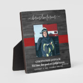 消防士の記念英雄が永遠に生きる写真 フォトプラーク (正面)