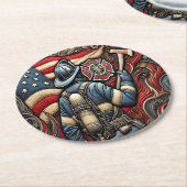 消防士の誇りを持った芸術祭 ラウンドペーパーコースター (アングル)