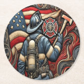 消防士の誇りを持った芸術祭 ラウンドペーパーコースター (正面)