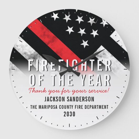 消防士の認定 ラージ壁時計 (正面)