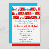 消防士の誕生日のパーティの招待状 招待状 (正面/裏面)