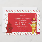 消防士の誕生日ガール 招待状 (正面)