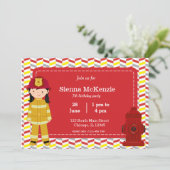 消防士の誕生日ガール 招待状 (スタンド正面)