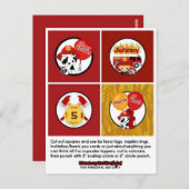 消防士の誕生日ケーキ用タグ FF01C ポストカード (正面/裏面)