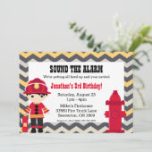 消防士の誕生日パーティー招待状 招待状 (スタンド正面)