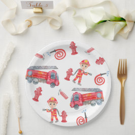 消防士の誕生日パーティー ペーパープレート