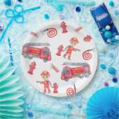 消防士の誕生日パーティー ペーパープレート (パーティー)