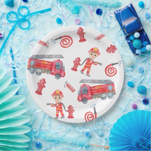 消防士の誕生日パーティー ペーパープレート (パーティー)