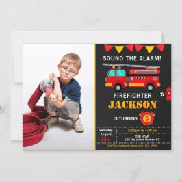 消防士の誕生日招待状（写真付き） 招待状