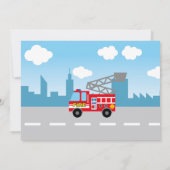 消防士の誕生日招待状 - 双子の共同 招待状 (裏面)