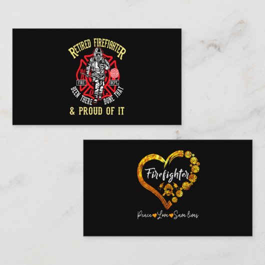 消防士の贈り物|消防退職した士&誇りを持った 名刺 (正面/裏面)