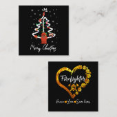 消防士の贈り物|聖降誕祭のお目出とう スクエア名刺 (正面/裏面)