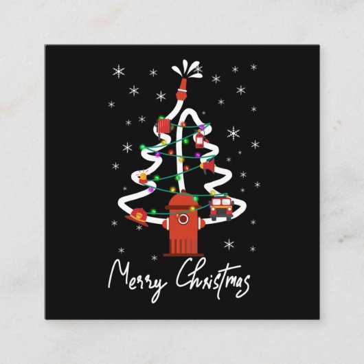 消防士の贈り物|聖降誕祭のお目出とう スクエア名刺 (正面)