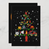 消防士の贈り物|聖降誕祭メリー消防士おもしろい シーズンカード (正面/裏面)