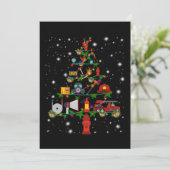 消防士の贈り物|聖降誕祭メリー消防士おもしろい シーズンカード (スタンド正面)