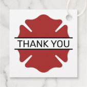 消防士の赤いロゴシンボルありがとう フェイバータグ (裏面)