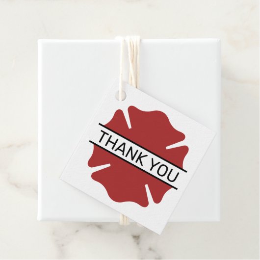 消防士の赤いロゴシンボルありがとう フェイバータグ (インサイチュ)