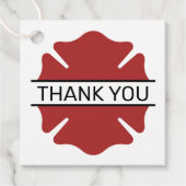 消防士の赤いロゴシンボルありがとう フェイバータグ (正面)