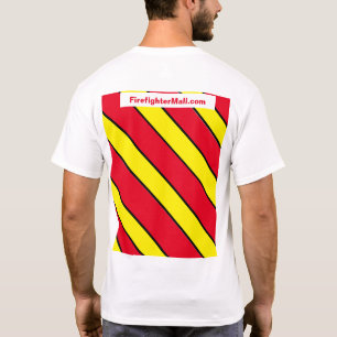 消防士の赤/黄色Tシャツ Tシャツ