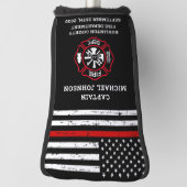 消防士の退職の薄い赤線マルチーズクロス ゴルフヘッドカバー (回転90)