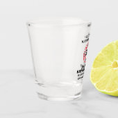 消防士の退職の薄い赤線マルチーズクロス ショットグラス (左)