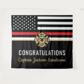 消防士の退職の赤線のフラグおめでとう タペストリー (正面(横))