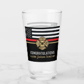 消防士の退職の赤線のフラグおめでとう タンブラーグラス (裏面)