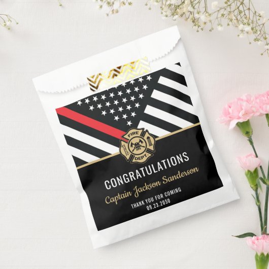 消防士の退職の赤線のフラグおめでとう フェイバーバッグ (封をした状態)