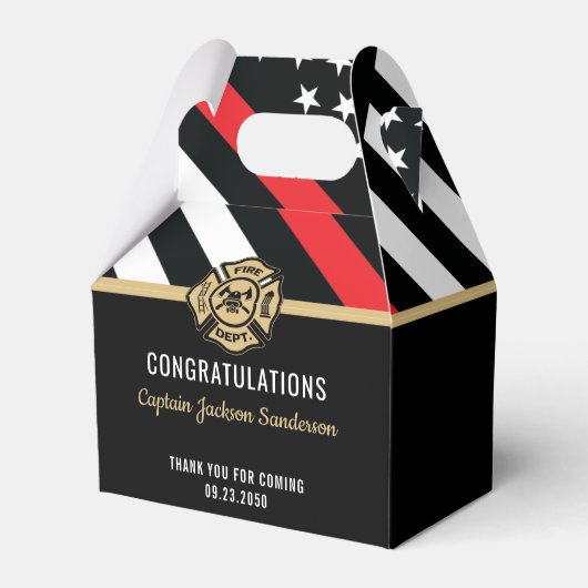 消防士の退職の赤線のフラグおめでとう フェイバーボックス (正面サイド)
