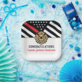 消防士の退職の赤線のフラグおめでとう ペーパープレート (パーティー)