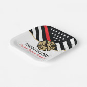 消防士の退職の赤線のフラグおめでとう ペーパープレート (傾斜あり)