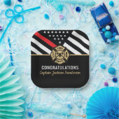 消防士の退職の赤線のフラグおめでとう ペーパープレート (パーティー)