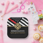 消防士の退職の赤線のフラグおめでとう ペーパープレート (パーティー)