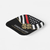 消防士の退職の赤線のフラグおめでとう ペーパープレート (傾斜あり)