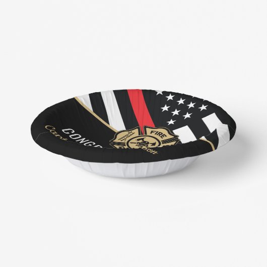 消防士の退職の赤線のフラグおめでとう ペーパーボウル (傾斜あり)
