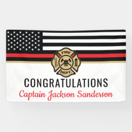 消防士の退職の赤線のフラグおめでとう 横断幕