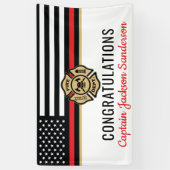 消防士の退職の赤線のフラグおめでとう 横断幕 (縦)