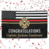 消防士の退職の赤線のフラグおめでとう 横断幕