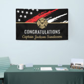 消防士の退職の赤線のフラグおめでとう 横断幕 (トレードショー)