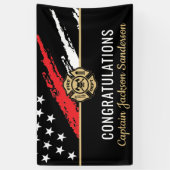 消防士の退職の赤線のフラグおめでとう 横断幕 (縦)