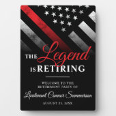 消防士の退職の赤線の旗へようこそ フォトプラーク (正面)