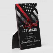 消防士の退職の赤線の旗へようこそ フォトプラーク (側面)