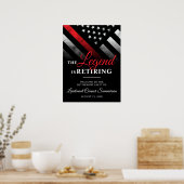 消防士の退職の赤線の旗へようこそ ポスター (キッチン)