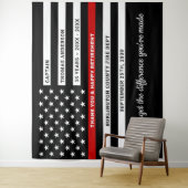 消防士の退職カスタム薄い赤線フラグ タペストリー (インサイチュ)