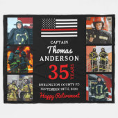 消防士の退職カスタム6写真消防サービス フリースブランケット (正面(横))