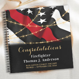 消防士の退職シンレッドライン国旗のゲスト ノートブック