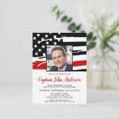 消防士の退職パーソナライズされた写真パーティー ポストカード (スタンド正面)