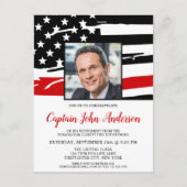 消防士の退職パーソナライズされた写真パーティー ポストカード (正面)