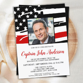 消防士の退職パーソナライズされた写真パーティー 招待状